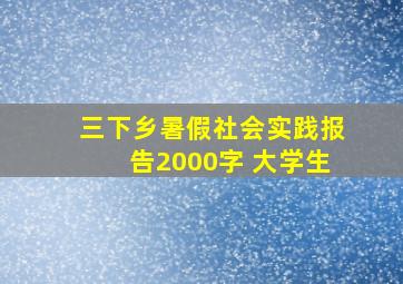 三下乡暑假社会实践报告2000字 大学生